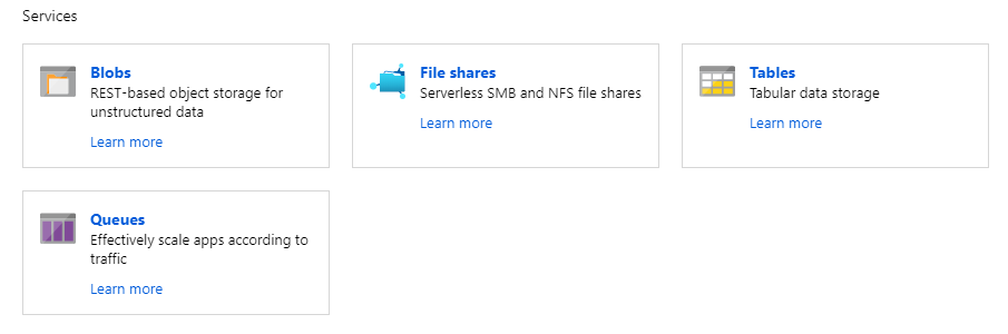 Tipos de Storage Azure
